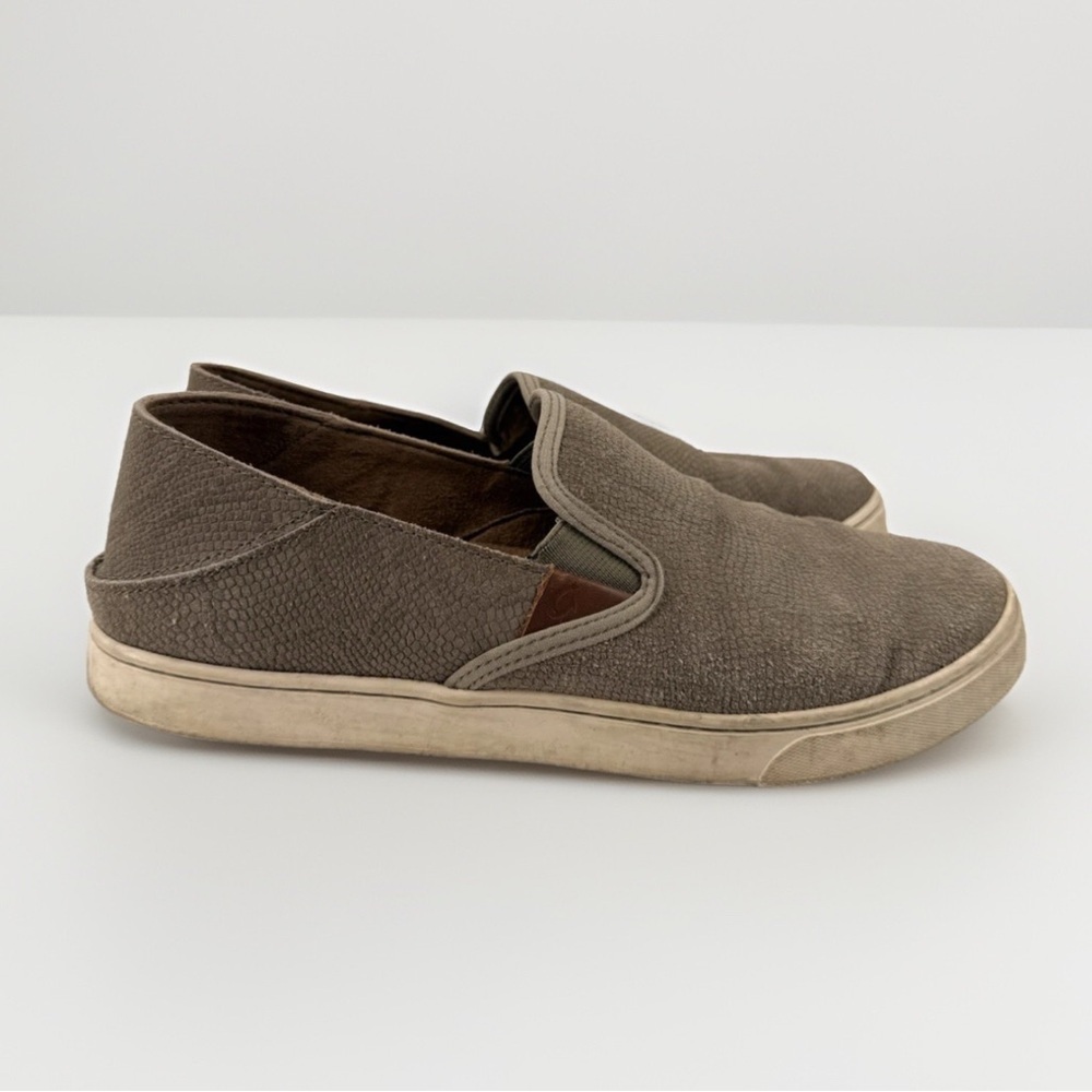 Olukai Pehuea Womens Loafer Shoes Brown Suede Leather Size 10